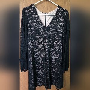 Ivanka Trump Black Lace Long Sleeve Dress